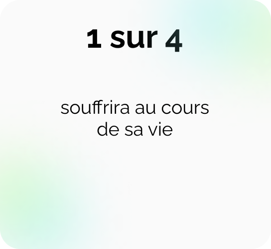 1 sur 4
souffrira au cours de sa vie